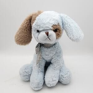 Bearington Baby Waggles Wind Up Blue Puppy Dog Lullaby Plush Toy 13" Animated